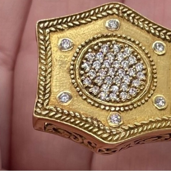 Charriol Celtique 5 Row Nautical Cable Bracelet 18k yellow gold cut diamonds - Picture 2 of 7